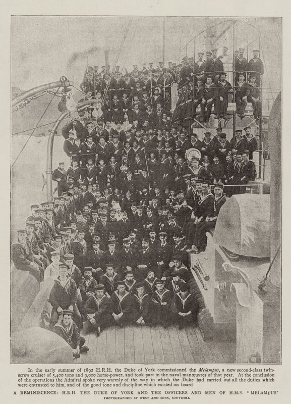 En reminiscens, HKH hertugen af York og officererne og mændene fra HMS Melampus af English Photographer