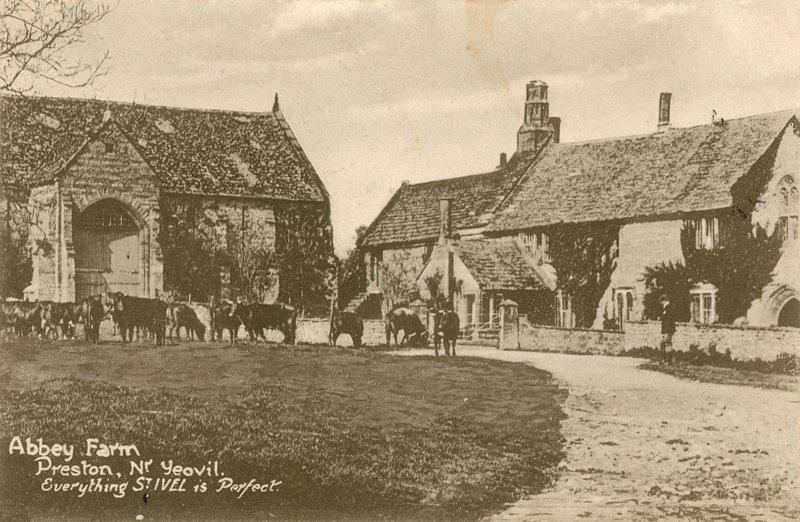 Abbey Farm i Preston nær Yeovil. Postkort sendt i 1913. af English Photographer