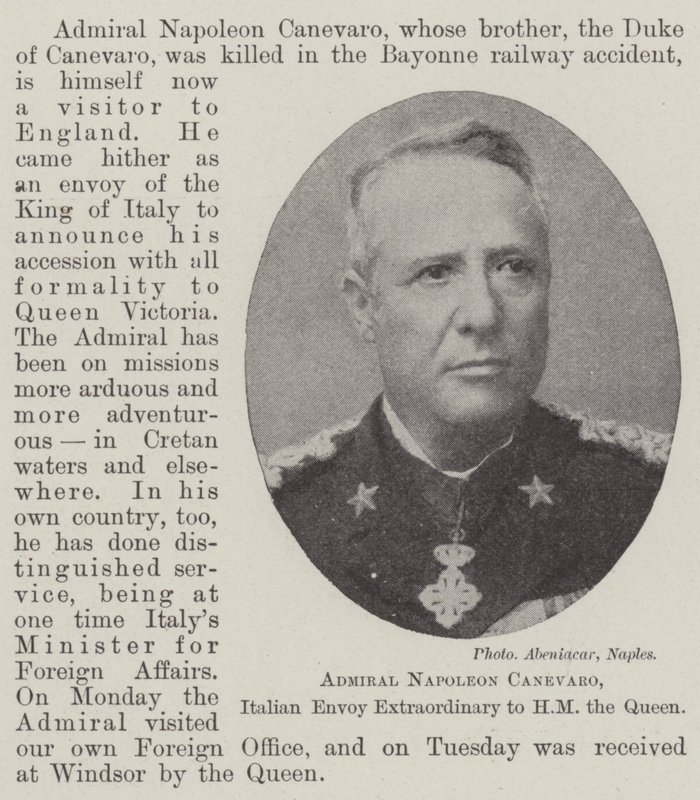 Admiral Napoleon Canevaro, ekstraordinær italiensk udsending til HM Dronningen af English Photographer