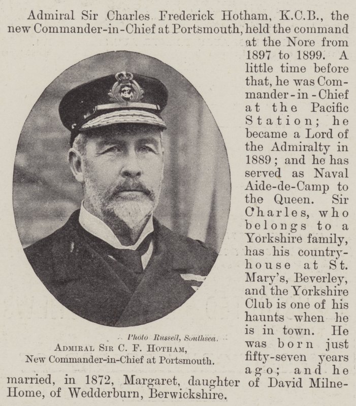 Admiral Sir C F Hotham, ny øverstkommanderende i Portsmouth af English Photographer