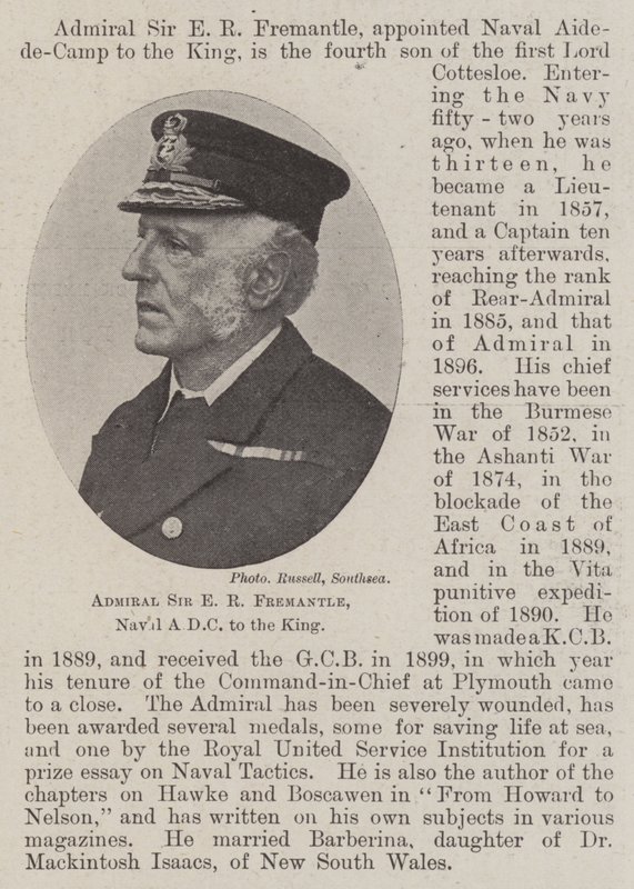 Admiral Sir E R Fremantle, Naval ADC til kongen af English Photographer
