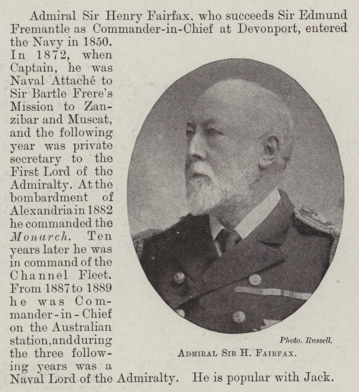 Admiral Sir H Fairfax af English Photographer