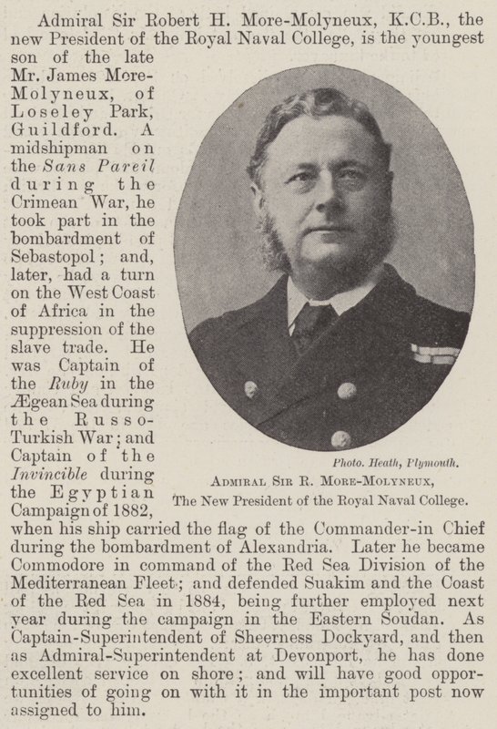Admiral Sir R More-Molyneux, den nye præsident for Royal Naval College af English Photographer