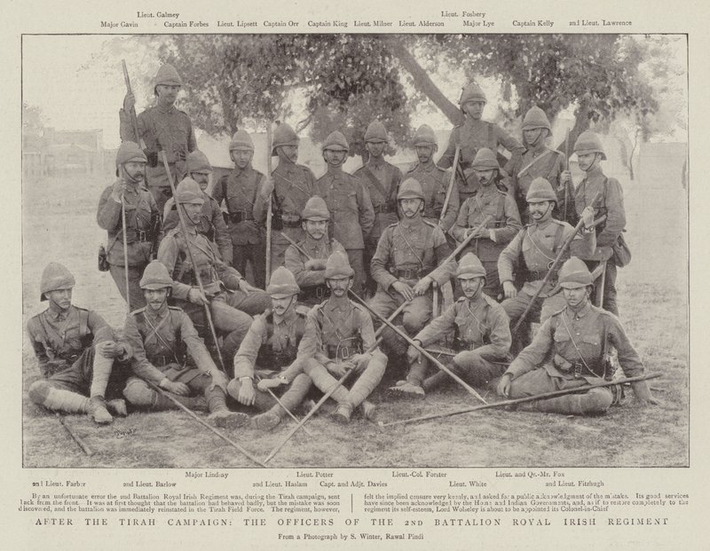 Efter Tirah-kampagnen, officererne fra 2. Bataljon Royal Irish Regiment af English Photographer