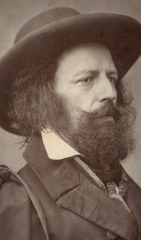 Alfred Lord Tennyson, digter, portræt (s/h foto) af English Photographer
