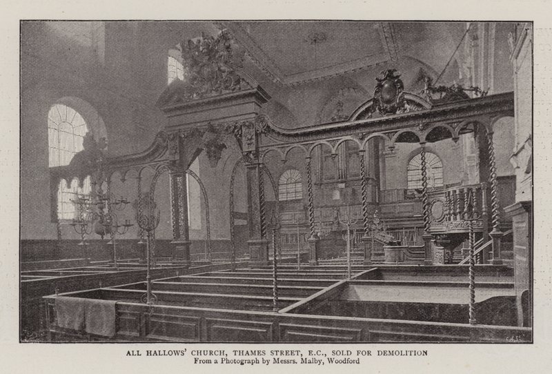All Hallows Church, Thames Street, EC, solgt til nedrivning af English Photographer