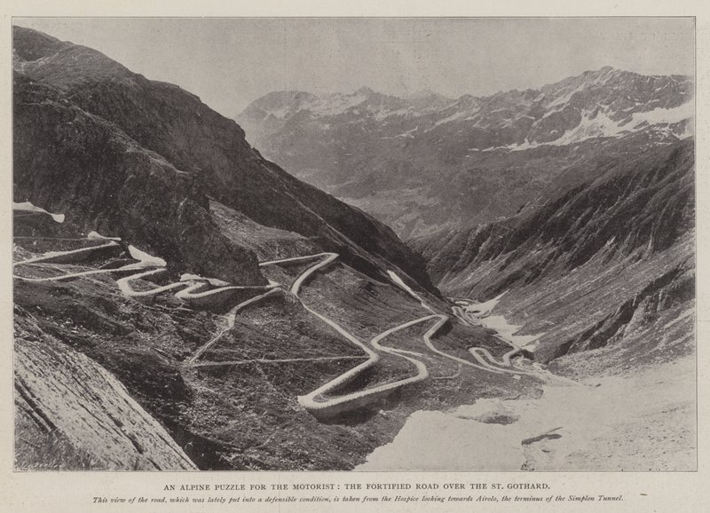 Et alpint puslespil for bilisten, den befæstede vej over St Gothard af English Photographer