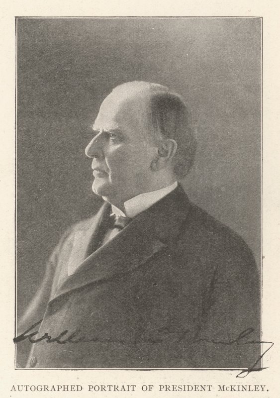 Autograferet portræt af præsident McKinley af English Photographer