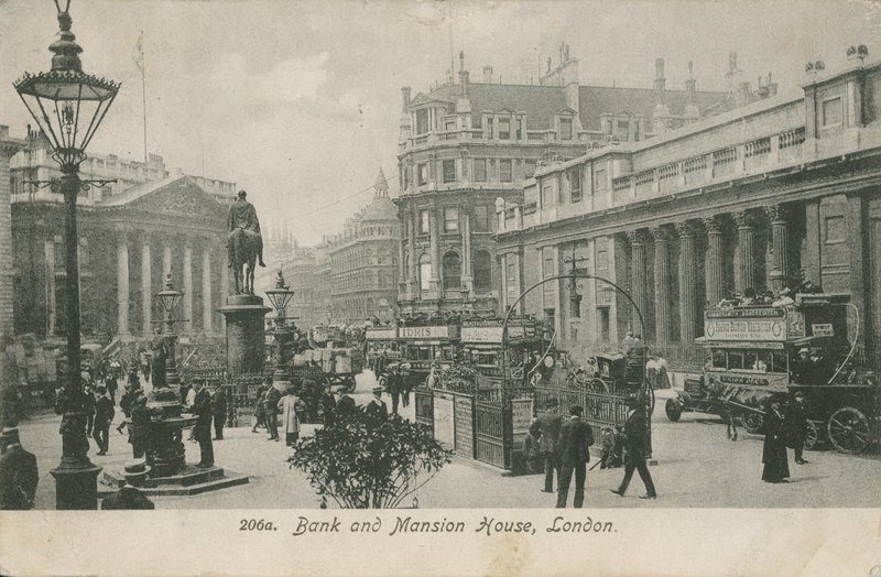 Bank og Mansion House, London af English Photographer