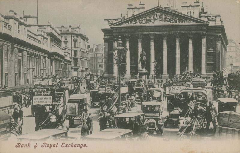 Bank og Royal Exchange, London af English Photographer