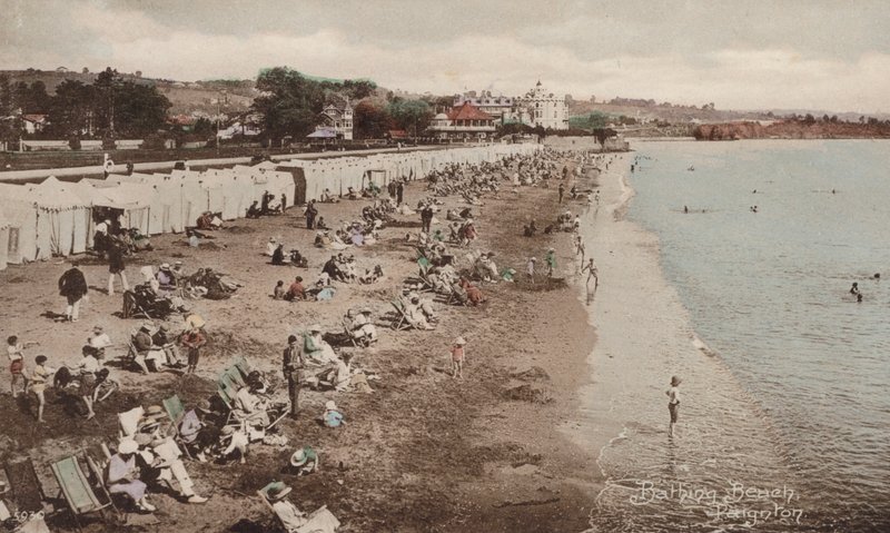 Badestrand, Paignton (farvelagt foto) af English Photographer