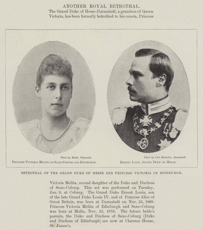 Trolovelse af storhertugen af Hessen og prinsesse Victoria af Edinburgh af English Photographer
