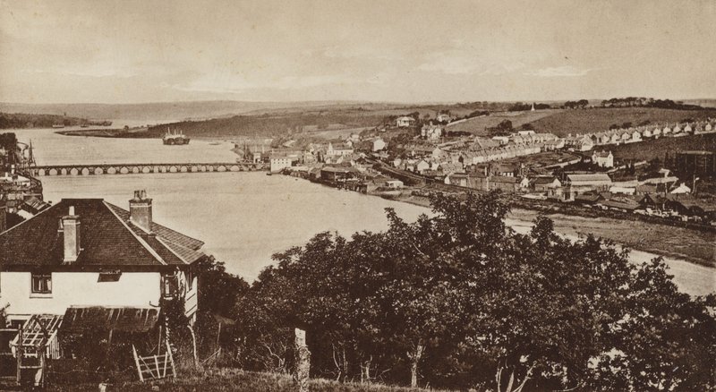 Bideford fra Upcott, Looking North (s/h-billede) af English Photographer