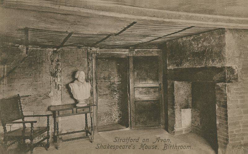 Badeværelse, Shakespeares hus, Stratford upon Avon. Postkort sendt i 1913. af English Photographer