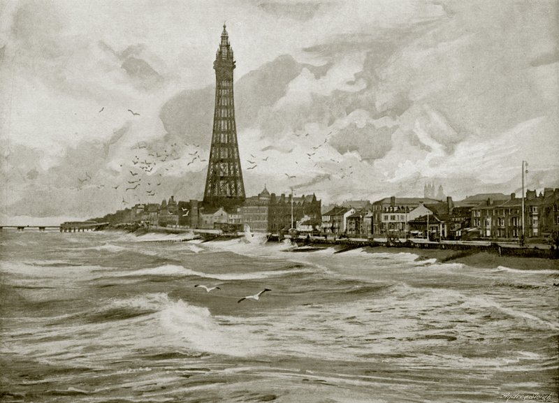 Blackpool med dets Eiffeltårn (s/h foto) af English Photographer