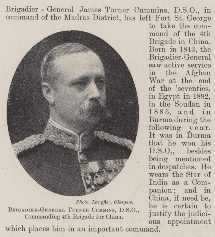 Brigadegeneral Turner Cummins, DSO, kommanderende for 4. brigade for Kina af English Photographer