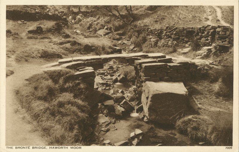 Bronte Bridge, Haworth Moor, Yorkshire (s/h-billede) af English Photographer