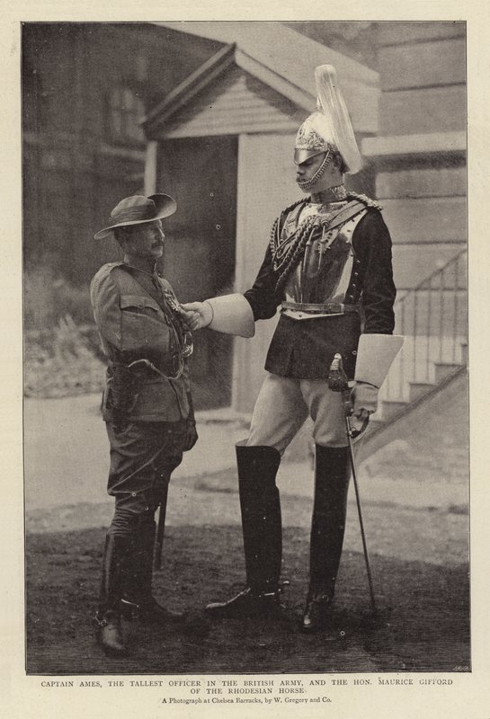 Kaptajn Ames, den højeste officer i den britiske hær, og den ærede Maurice Gifford fra Rhodesian Horse af English Photographer