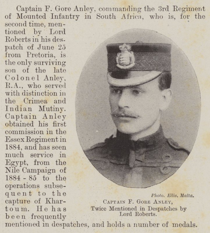 Kaptajn F Gore Anley, to gange nævnt i Despatches af Lord Roberts af English Photographer