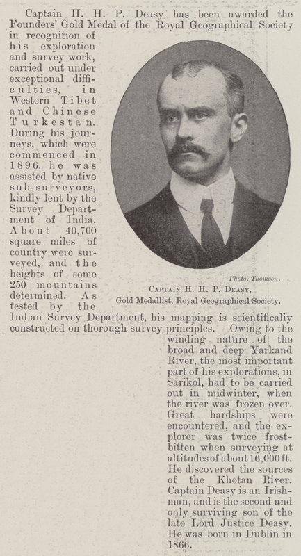Kaptajn H H P Deasy, guldmedaljevinder, Royal Geographical Society af English Photographer