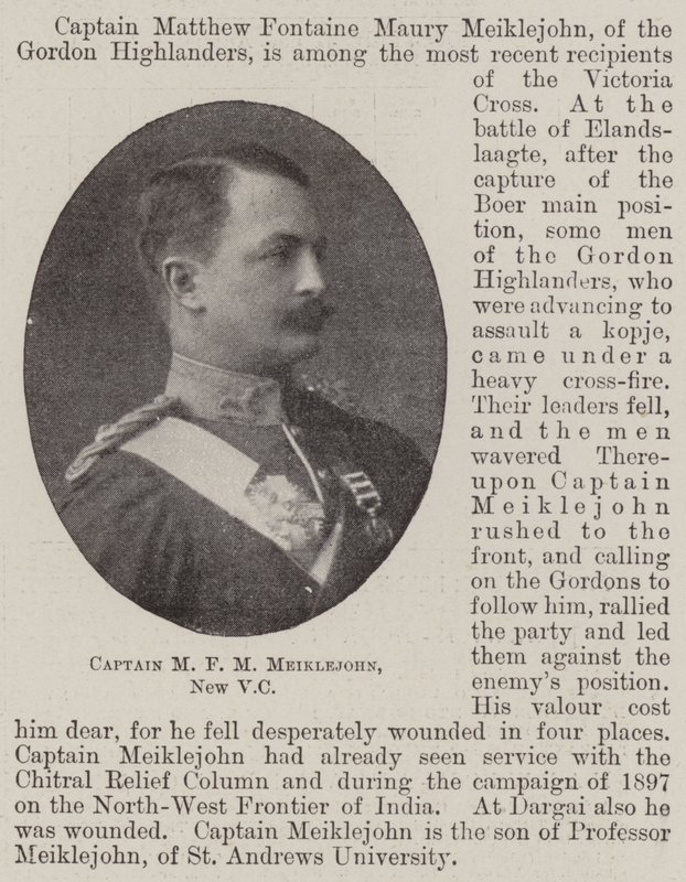 Kaptajn M F M Meiklejohn, Ny VC af English Photographer