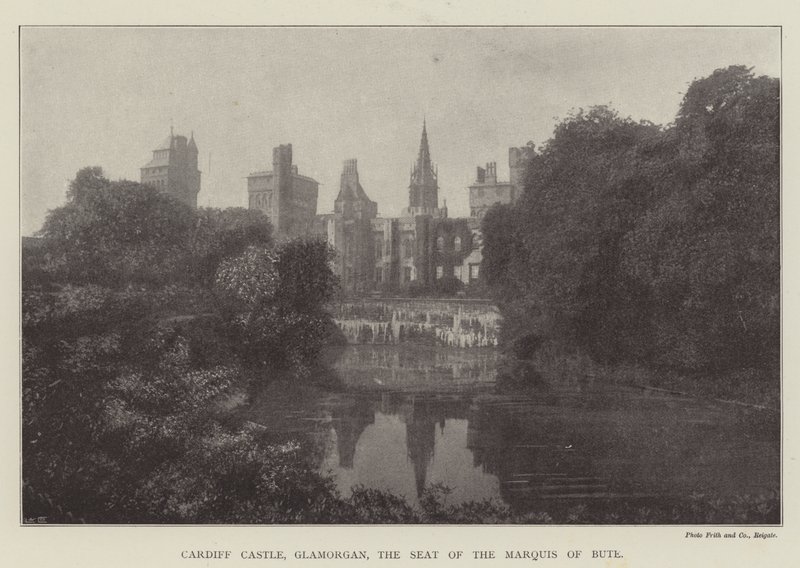 Cardiff Castle, Glamorgan, sædet for markisen af Bute af English Photographer