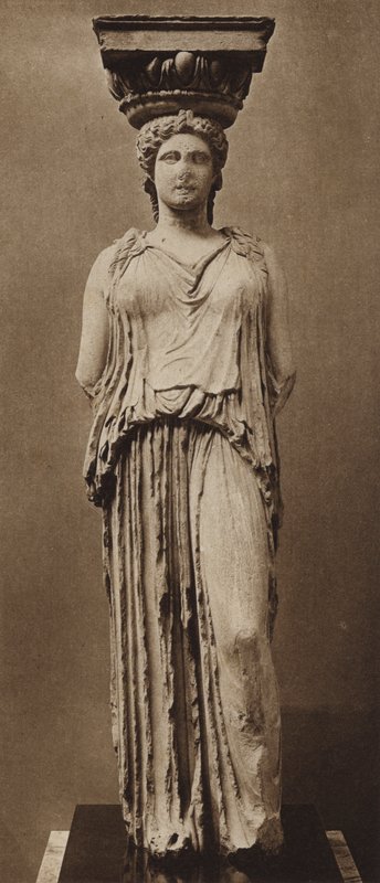 Karyatide i Erechtheum (s/h-foto) af English Photographer