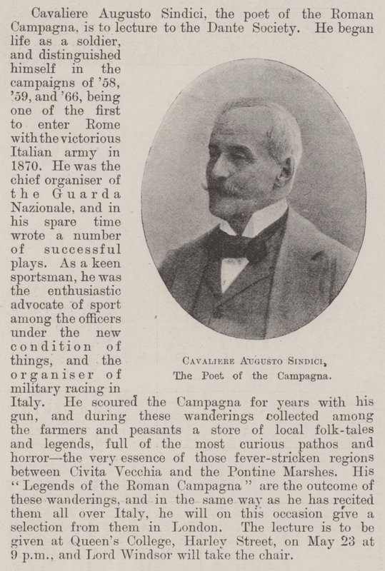 Ridder Augustus Sindici, Campagnas digter af English Photographer