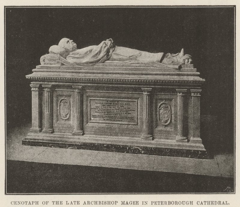 Cenotaph af den afdøde ærkebiskop Magee i Peterborough Cathedral af English Photographer