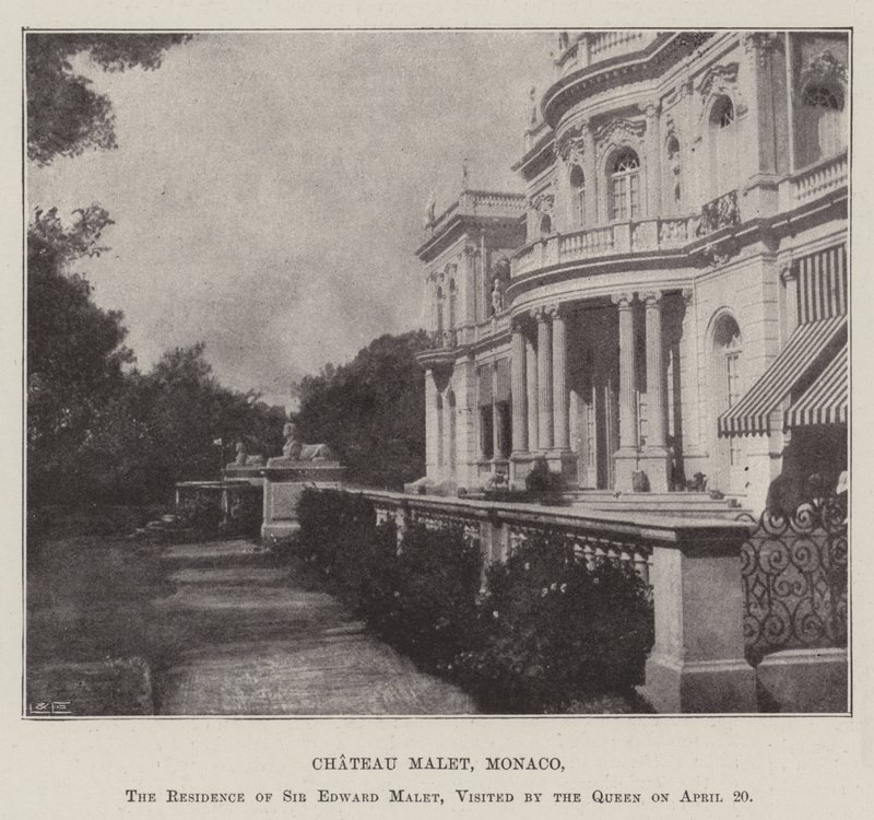 Chateau Malet, Monaco, Sir Edward Malets residens, besøgt af dronningen den 20. april af English Photographer