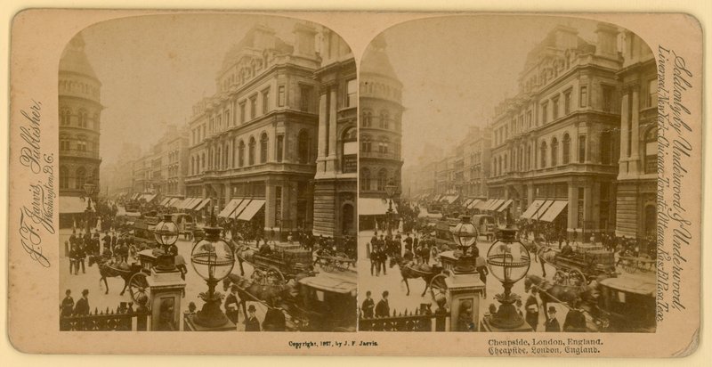 Cheapside, London; stereoskopisk billede af English Photographer