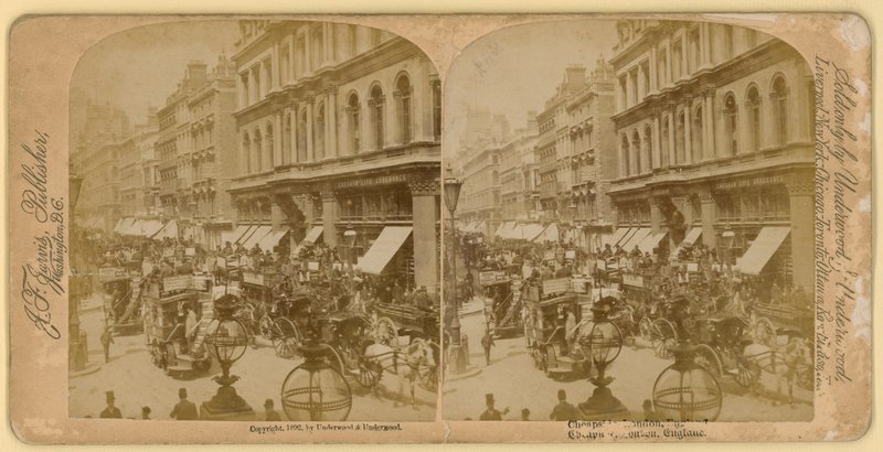 Cheapside, London; stereoskopisk billede af English Photographer