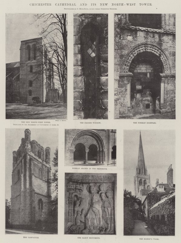 Chichester Cathedral og dets nye nordvestlige tårn af English Photographer