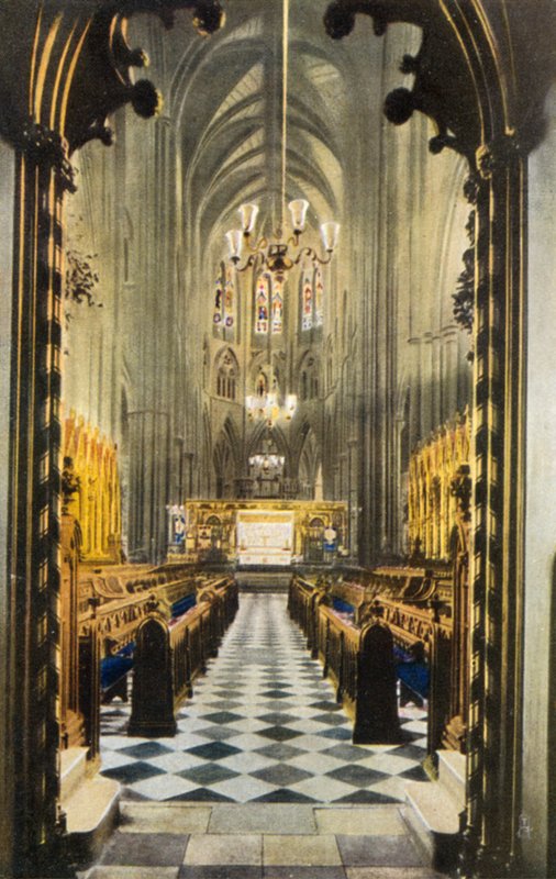 Kor fra under orgelloftet, Westminster Abbey, London (foto) af English Photographer