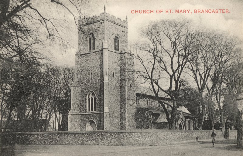 Church of St Mary, Brancaster, Norfolk (s/h-billede) af English Photographer