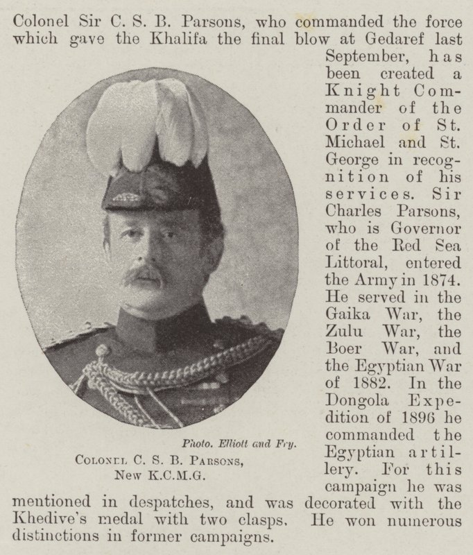 Oberst C S B Parsons, New KCMG af English Photographer