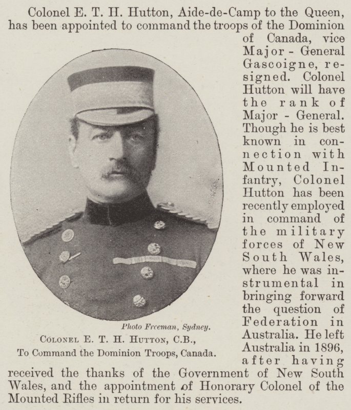 Oberst ETH Hutton, CB, til at kommandere Dominion Troops, Canada af English Photographer