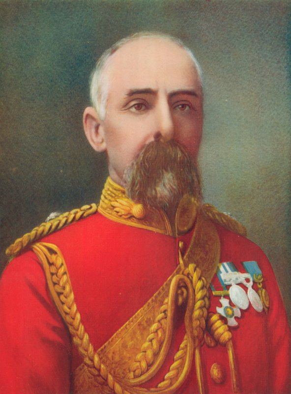 Oberst H. P. Airey. Befaling af det første buskmænds kontingent, sydafrikansk feltstyrke af English Photographer
