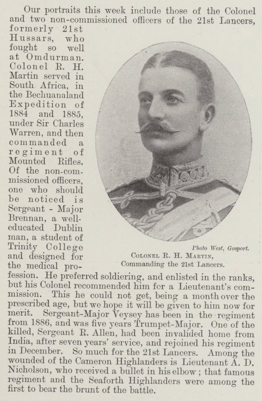 Oberst R H Martin, kommanderende for 21. Lancers af English Photographer