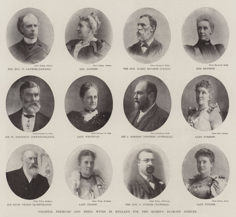Colonial Premiers og deres hustruer i England til Queens Diamond Jubilee af English Photographer