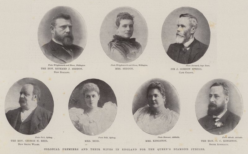 Colonial Premiers og deres hustruer i England til Queens Diamond Jubilee af English Photographer