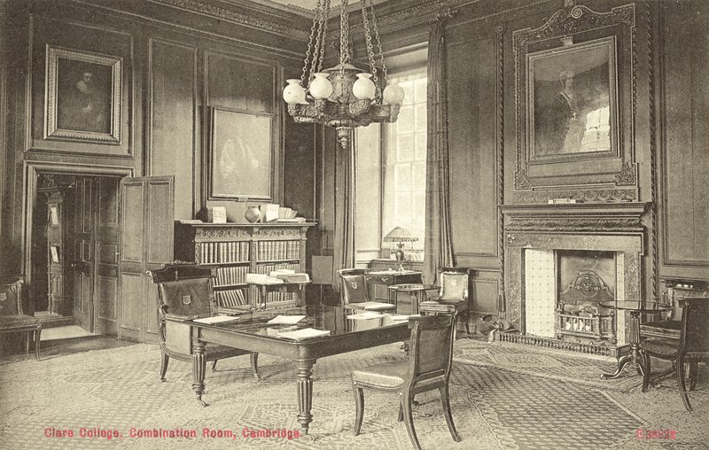 Kombinationsværelse, Clare College, Cambridge (s/h-billede) af English Photographer
