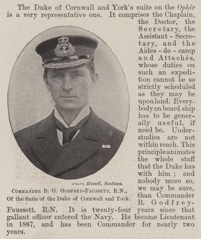 Kommandør B G Godfrey-Faussett, RN, af suiten af hertugen af Cornwall og York af English Photographer