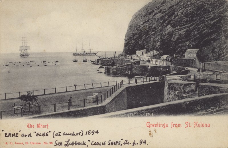 Coolie sender Erne og Elbe, St. Helena af English Photographer