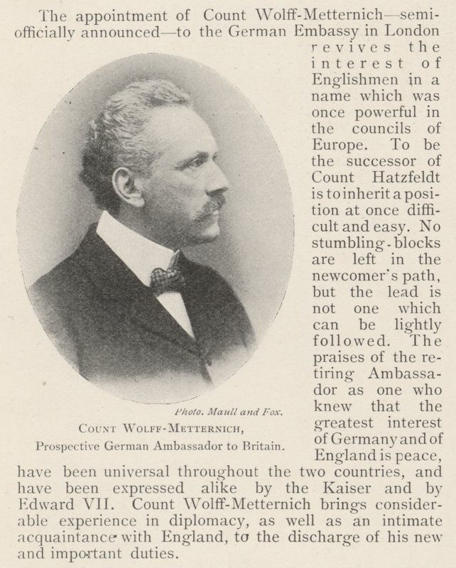 Grev Wolff-Metternich, kommende tysk ambassadør i Storbritannien af English Photographer