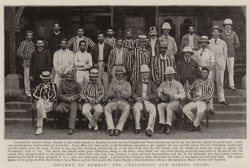 Cricket i Bombay, formandskabet og Parsee-holdene af English Photographer