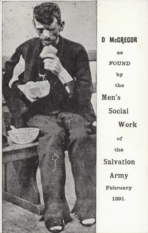 D McGregor som fundet af Frelsens Hærs Mens Sociale Arbejde, februar 1891 af English Photographer