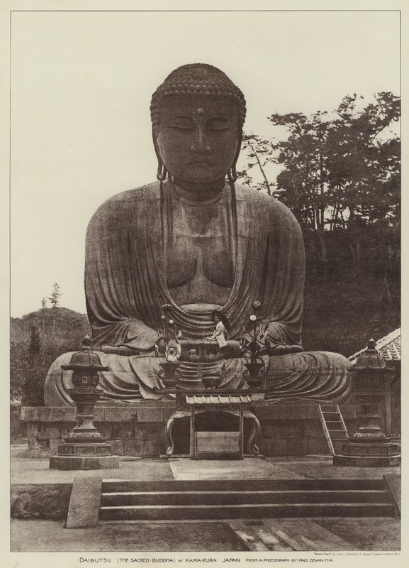 Daibutsu, Den Hellige Buddha, i Kamakura, Japan (s/h-billede) af English Photographer