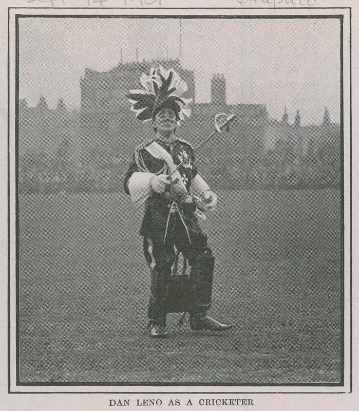 Dan Leno som cricketspiller af English Photographer