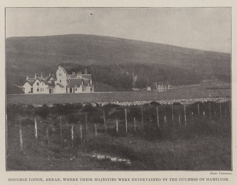 Dougrie Lodge, Arran, hvor Deres Majestæter blev underholdt af hertuginden af Hamilton af English Photographer
